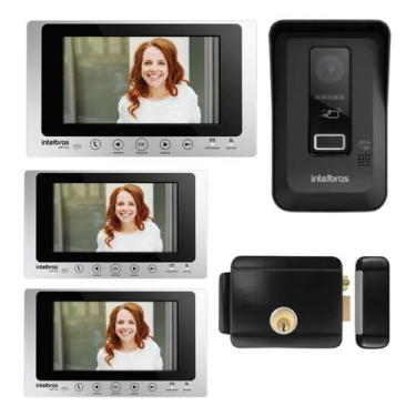 Imagem de Kit Videoporteiro WiFi wT7 Lite 3 Módulos Internos e Fechadura JFLF101
