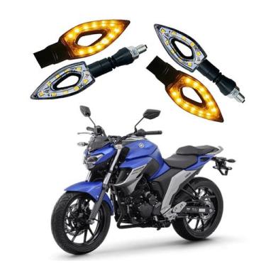 Imagem de Kit 4 Setas Esportivas de Led P01 Modelo Flecha vazado para Moto FAZER