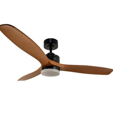 Imagem de Ventilador de Teto Elegant Preto Madeira 3 Pás com Led Multicolor SL Silencioso e Potente 48W para Áreas amplas como Salas, Quartos, Recepções, Ambientes Internos.