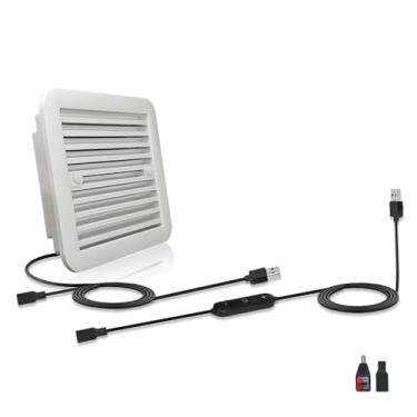Imagem de Xiaoqijia Ventilador de ventilação de geladeira RV 12V com grade, substituição de ventilação lateral reversível para resfriamento de reboque fechado (branco, 28 cm)
