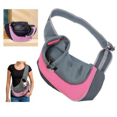 Imagem de Bolsa Canguru Cachorro Gato Cao Pet Carregador Mochila Transversal Peq