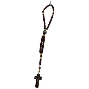 Imagem de Terço Pulseira Madeira Nossa Senhora Aparecida - Marrom