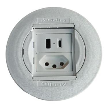 Imagem de CAIXA EMBUTIR 1 TOMADA 2 USB (Tipo A+C) MOVEIS ESCRITORIO - QTMOV, Bra