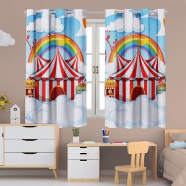 Imagem de Cortina Infantil Estampada, 2,00x1,50m, Poliéster, para Quarto de Menina ou Menino, Decorativa (CIRCOS)