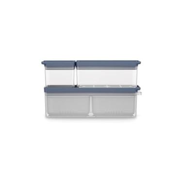Imagem de Kit 3 Potes Herméticos e Organizadores de Geladeira Electrolux Empilháveis e Modulares com Escorredor