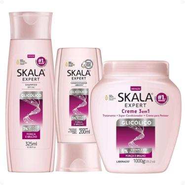 Imagem de Kit Skala Expert Glicólico: Shampoo e Condicionador 200ml + Creme de Tratamento 1000g
