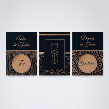 Imagem de Quadro Decorativo Fé e Gratidão Tons V11 30x20cm