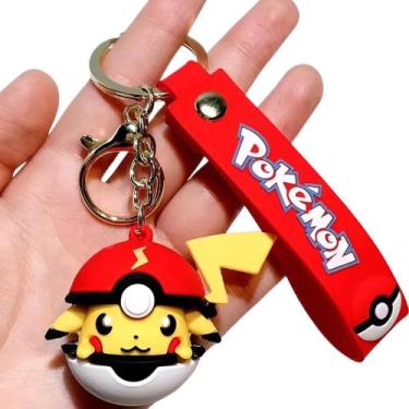 Imagem de Chaveiro 3d Pokebola Pikachu Pokemon Chave Carro Bolsa Anime Pingente 