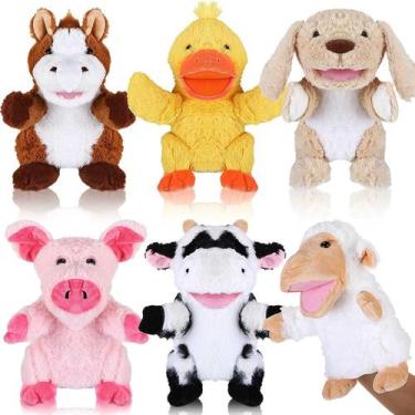 Imagem de Marionetes de mão Liliful Animal, 6 peças para crianças, fazenda de 25