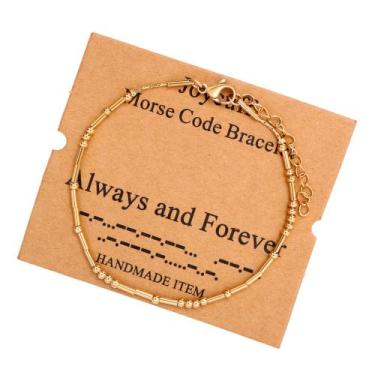 Imagem de Pulseiras em código Morse JoyCuff Always and Forever Gold