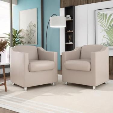 Imagem de Kit 2 Poltronas Decorativas Tilla Tecido Sintético