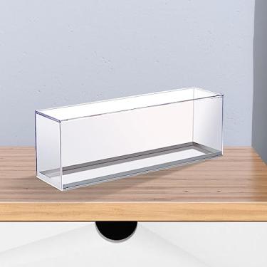 Imagem de Generic Caixa de Exibição de Brinquedos Transparente, Caixa de Armazenamento de Exibição de Brinquedos Durável à Prova de Poeira para Desktop (Branco)