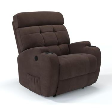 Imagem de Poltrona do Papai Reclinável Elétrica em Tecido Bouclé com Massageador - Modelo Florença Damie (Marrom)