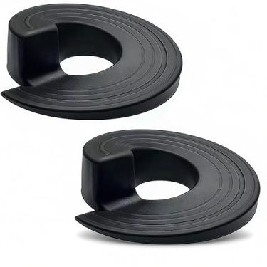 Imagem de 2 peças de cunha de rolha de porta de borracha – parada de segurança de baixo perfil resistente para piso e lacuna inferior – Design antiderrapante para azulejo, carpete, madeira e concreto