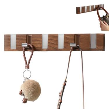 Imagem de Cabide montado na parede com ganchos, design moderno que economiza espaço para casacos, chapéus, bolsas e muito mais, perfeito para entrada, quarto, sala de estar, escritório, gancho de parede para