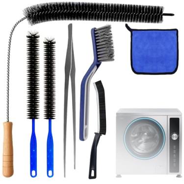 Imagem de Pacote com 7 kit de limpeza de ventilação para secador, escova de secagem flexível, limpador de ventilação de escova de limpeza de secador, escova de limpeza de bobina de geladeira, removedor de dutos