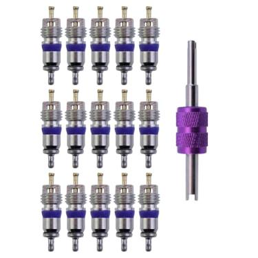 Imagem de 3C0816355 15PCS Núcleo de válvula Schrader A/C de grande diâmetro europeu adequado para MT1544 BMW 64536922944, para Mercedes Mini 0008320285, VW 8E0820855, para sistemas 134A e R12