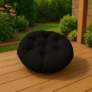 Imagem de Almofada Redonda 50x50 Impermeável Para Chaise Área Externa Futton Futon(PRETO)