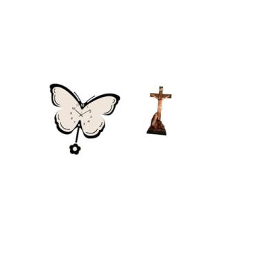Imagem de Fenteer Relógio de Parede de Borboleta de Acrílico com Escultura de Jesus E Mãe Maria, para Escritório, Sala de Jantar, Quarto Infantil, Mesa