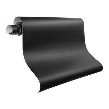 Imagem de Papel Adesivo Preto Fosco Envelopamento Móveis Lavável 10 metros x 45cm