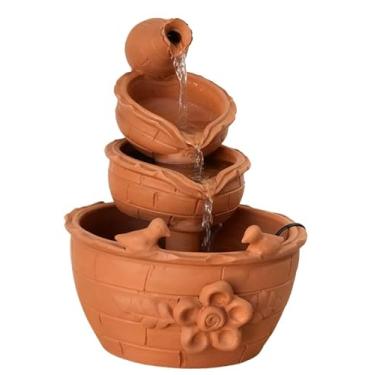 Imagem de Fontes de Interior Fonte de Água - Barro - acompanha bomba (110/220V) e mangueira(Pássaros 32Ax26D)