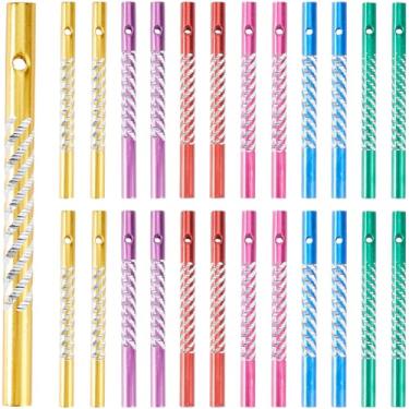 Imagem de CREATCABIN 60 peças, 6 cores, tubos de carrilhão de vento, alumínio, redondo, carrilhão de vento, tubos vazios, suprimentos para fabricação de peças, kit de fabricação de peças para artesanato em casa