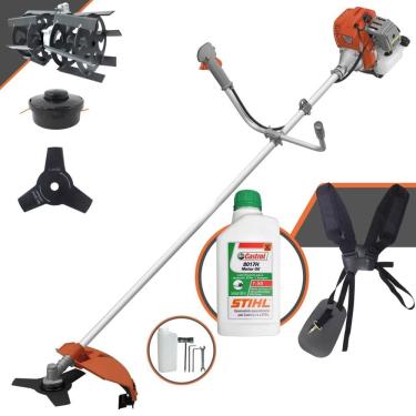 Imagem de Roçadeira Multifuncional À Gasolina Tekna RL520ACG2 52cc 2HP Alta Rotação C/ 2 Opções de Corte Carretel + Faca 3 Pontas + Enxada Rotativa + ÓLEO STIHL