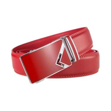 Imagem de Cinto De Negócios Masculino Automático Em Couro Legítimo Com Fivela De