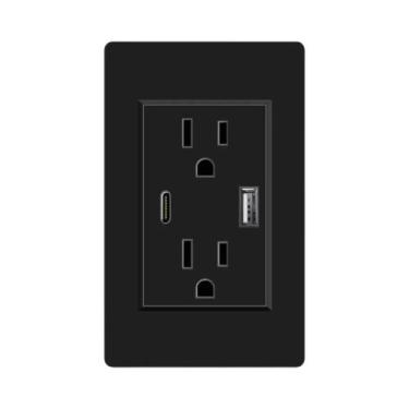 Imagem de Tomada De Parede Embutida Com 2 Portas USB 118mm X 72mm Padrão America
