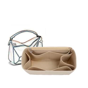 Imagem de Bolsa organizadora forrada, bolsa organizadora de cosméticos, portátil para Loewe, Cáqui A, S