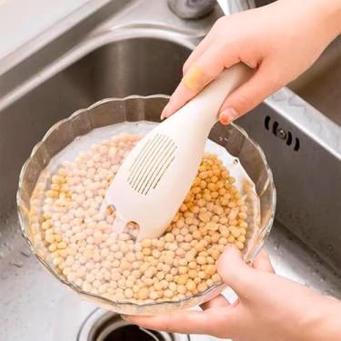Imagem de Colher de lavagem de arroz – Ferramenta de peneira de feijão para limpeza de arroz para preparação rápida da cozinha