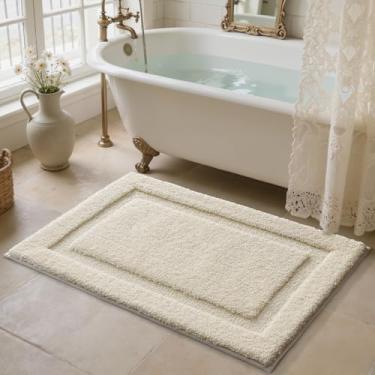 Imagem de LUMI Tapetes de banheiro ultra macios antiderrapantes com suporte de borracha, tapete de banho lavável absorvente, secagem rápida, tapete de pelúcia de microfibra premium atualizado para banheira e