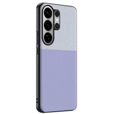 Imagem de LTLMYDAM Capa fosca para Samsung Galaxy S26 Ultra/S26 Plus/S26, capa minimalista de couro vegano, capa ultrafina de proteção de lente de choque, roxo, S26 Plus