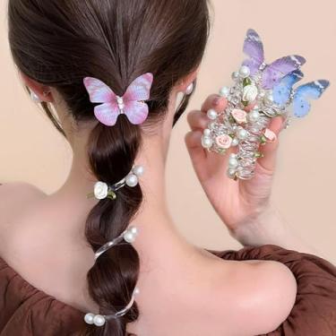 Imagem de Pacote com 3 elásticos de bobina de telefone para mulheres, laços de cabelo em espiral sem vincos para cabelos grossos, fixação suave de rabo de cavalo para trabalho, academia, uso diurno e noturno