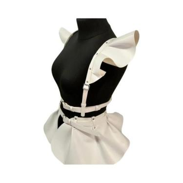 Imagem de Cinto De Couro Estilo Gótico Feminino Com Saia De Babados, Acessório D