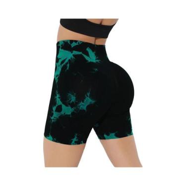 Imagem de Shorts De Fitness Femininos Tie Dye Em 16 Cores, Levanta Bumbum, Roupa
