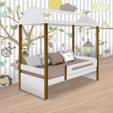 Imagem de Cama Casa Solteiro Sara Branca Com Colchão