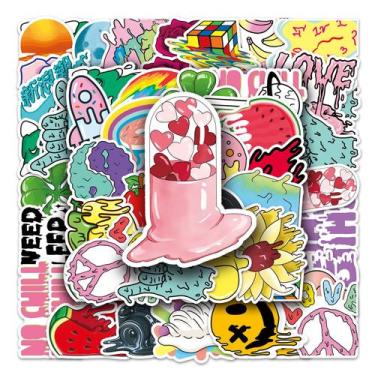 Imagem de Adesivos Melting Pattern Love Vinyl à prova d'água 50 unidades/lote - 