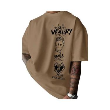 Imagem de Camiseta Masculina De Algodão Com Estampa Graffiti, Casual, Confortáve