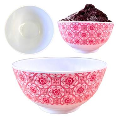 Imagem de Tigela Bowl Melamina Vermelho Decorado Sobremesa 400ml - Sk