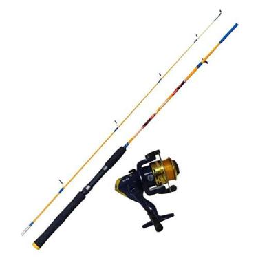 Imagem de Vara de Pesca 1,52 m com Molinete 200 m Plusfish Amarelo