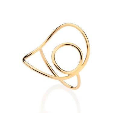 Imagem de Anel Oval Banhado a Ouro Rommanel 513460, 14, Dourado