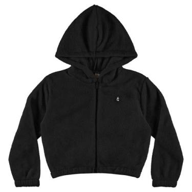 Imagem de Jaqueta Menina Glinny em Malha Polar Fleece na cor Preta, 4