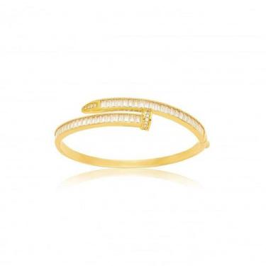 Imagem de Bracelete Semijoia Prego Cravejado - Ouro Cristal - patricia joias