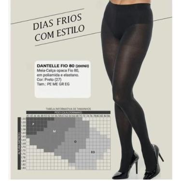 Imagem de Meia Calça Demillus Fio 80 Dantelle Opaque com Elastano Conforto Taman
