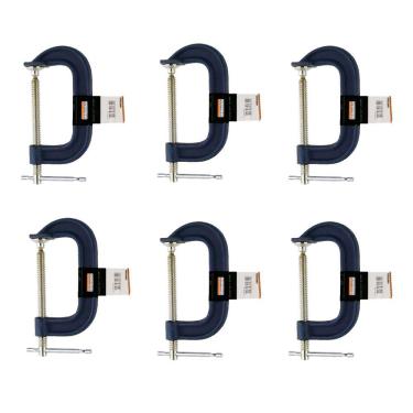 Imagem de Kit 6 Grampos Tipo C Marceneiro Pesado 4 Polegadas Starfer