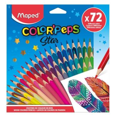 Imagem de Lápis De Cor 72 Cores Triangular Maped Color Peps Star