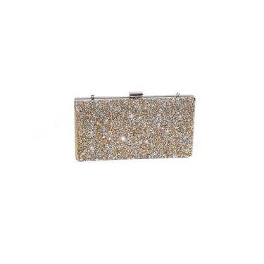 Imagem de JAMBHALA Bolsa Feminina Siliver Clutch Bolsa de Strass Para Noivas, Baile de Formatura, Bolsa de Festa (ouro)