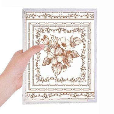 Imagem de Caderno de flores com arte barroca moderna com estampa de folhas soltas diário recarregável