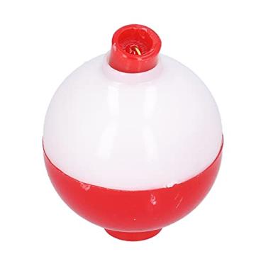 Imagem de LZKW Boias de pesca, boias redondas ABS vermelho branco com ganchos de metal para pesca ao ar livre (45 mm)
